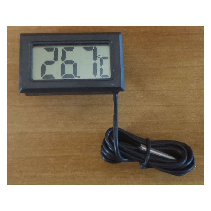 Termometro digitale LCD a contatto / da pannello, con sonda e cavo  lunghezza di un metro